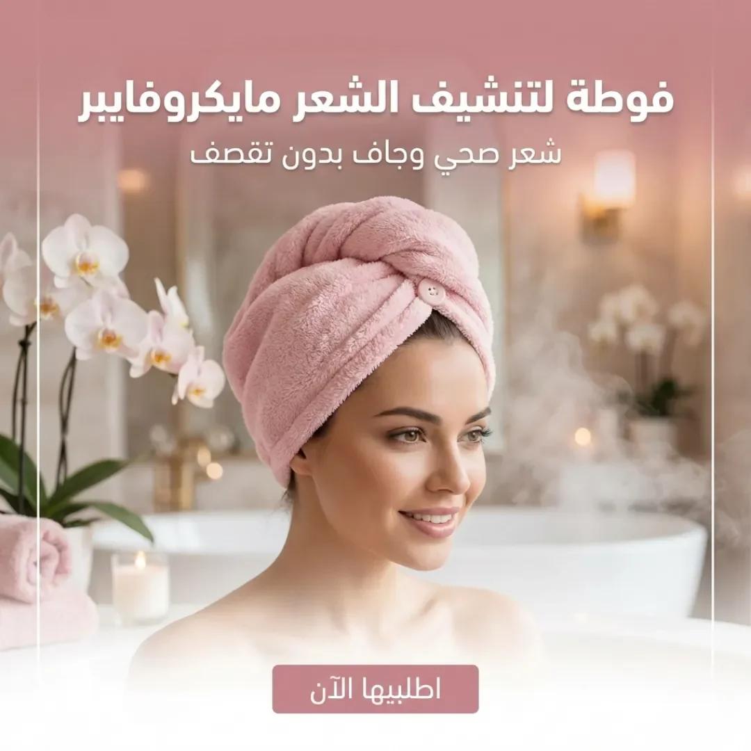 فوطة لتنشيف الشعر مايكروفايبر